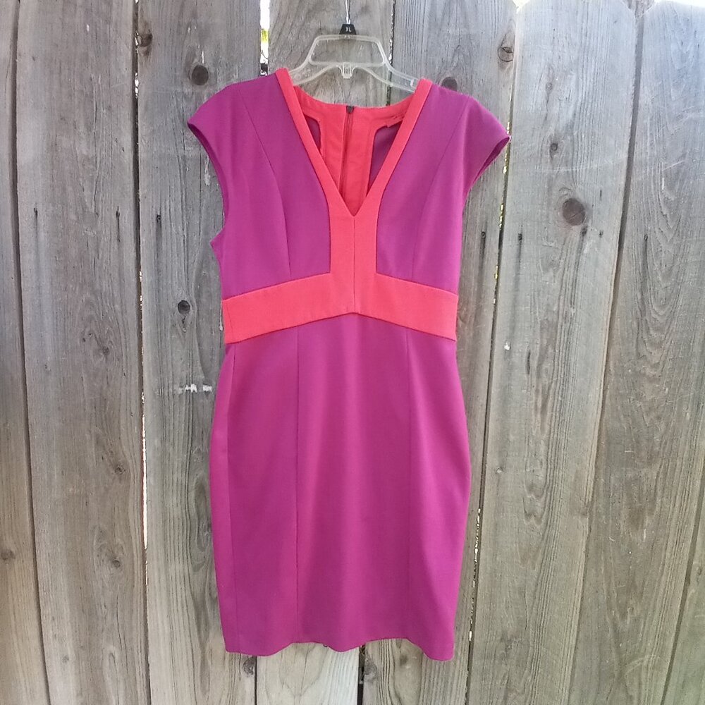 Narciso Rodriguez For DesigNation Colorblock Ponte Sheath Dress M Full Zip